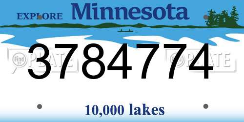 3784774 Minnesota License Plate
