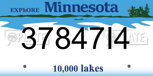37847I4 Minnesota License Plate
