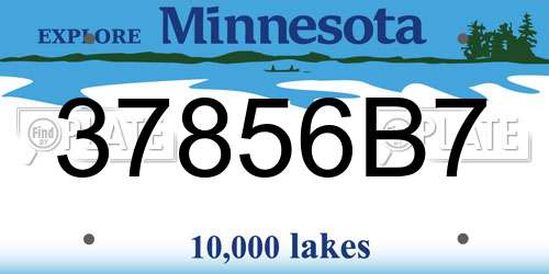 37856B7 Minnesota License Plate