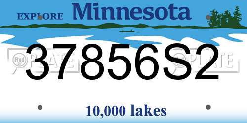 37856S2 Minnesota License Plate