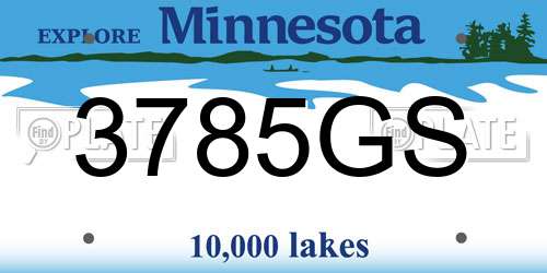3785GS Minnesota License Plate