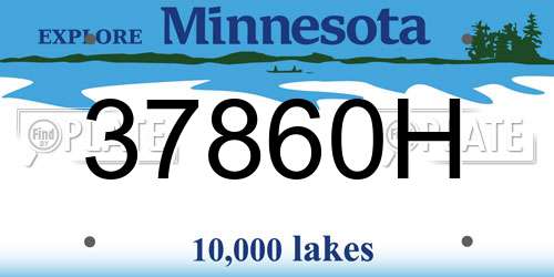 37860H Minnesota License Plate