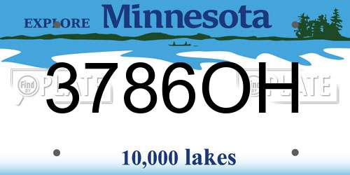 3786OH Minnesota License Plate