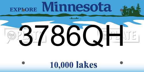 3786QH Minnesota License Plate
