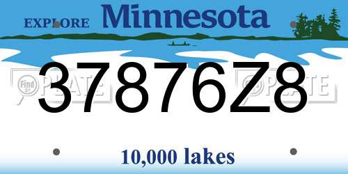 37876Z8 Minnesota License Plate