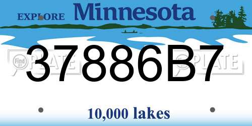 37886B7 Minnesota License Plate