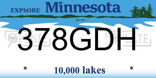 378GDH Minnesota License Plate