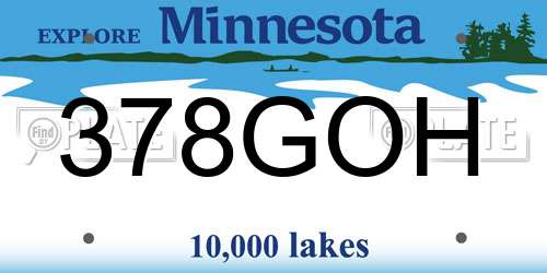378GOH Minnesota License Plate