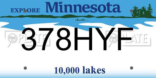 378HYF Minnesota License Plate