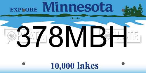 378MBH Minnesota License Plate