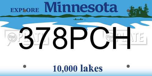 378PCH Minnesota License Plate