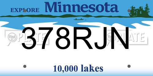 378RJN Minnesota License Plate