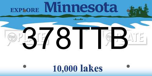 378TTB Minnesota License Plate