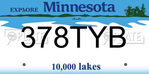 378TYB Minnesota License Plate