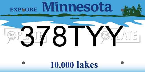 378TYY Minnesota License Plate