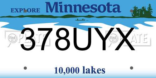 378UYX Minnesota License Plate