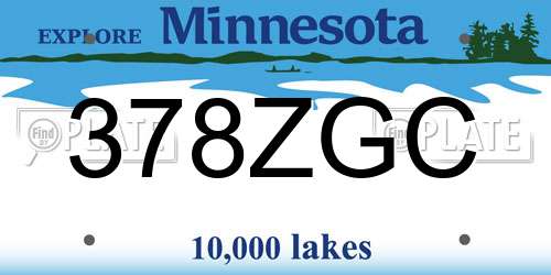 378ZGC Minnesota License Plate