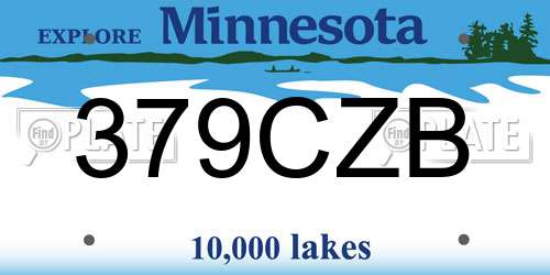 379CZB Minnesota License Plate