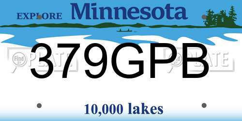 379GPB Minnesota License Plate