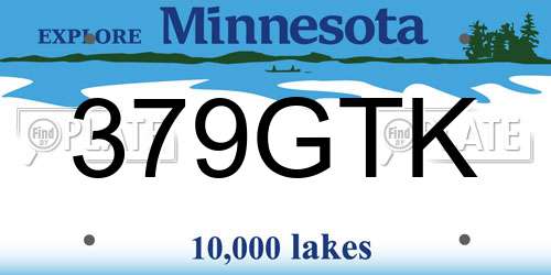 379GTK Minnesota License Plate