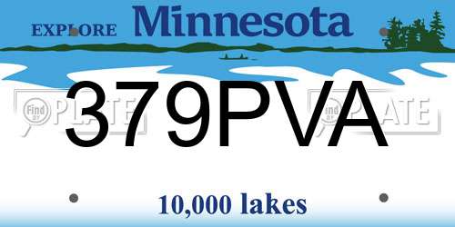 379PVA Minnesota License Plate