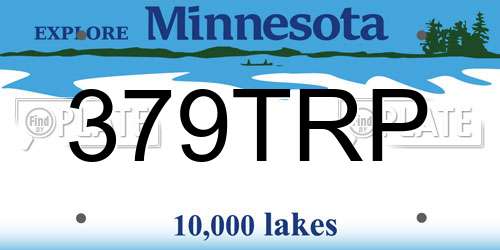 379TRP Minnesota License Plate