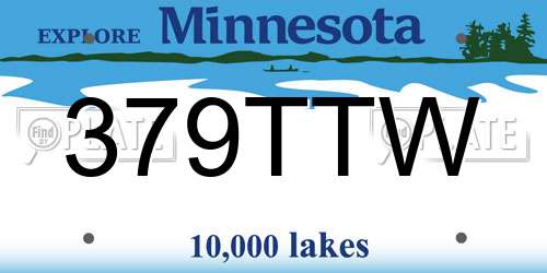 379TTW Minnesota License Plate