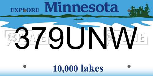379UNW Minnesota License Plate
