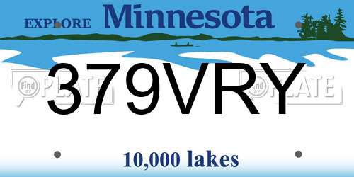 379VRY Minnesota License Plate
