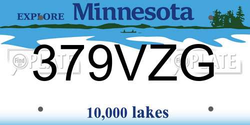 379VZG Minnesota License Plate