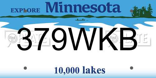 379WKB Minnesota License Plate