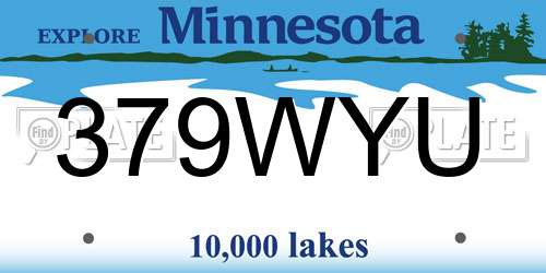 379WYU Minnesota License Plate