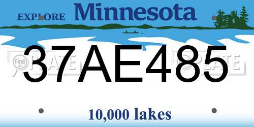 37AE485 Minnesota License Plate