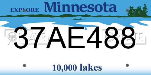 37AE488 Minnesota License Plate