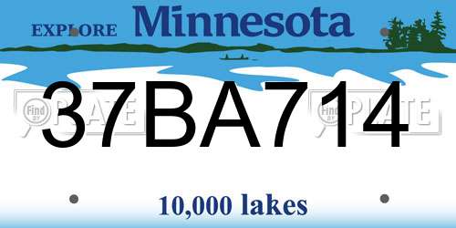 37BA714 Minnesota License Plate