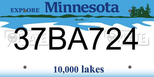37BA724 Minnesota License Plate