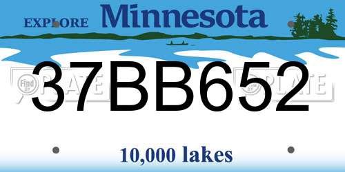 37BB652 Minnesota License Plate