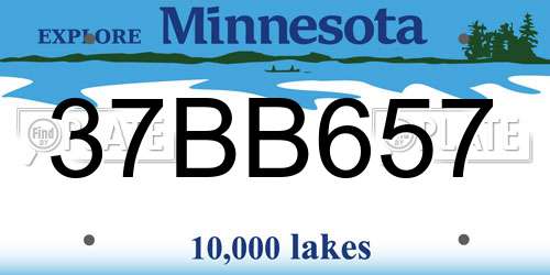 37BB657 Minnesota License Plate