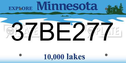 37BE277 Minnesota License Plate