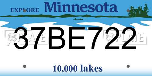 37BE722 Minnesota License Plate