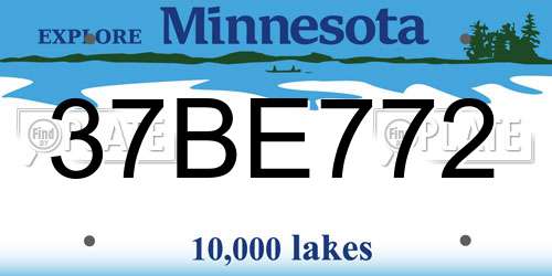37BE772 Minnesota License Plate