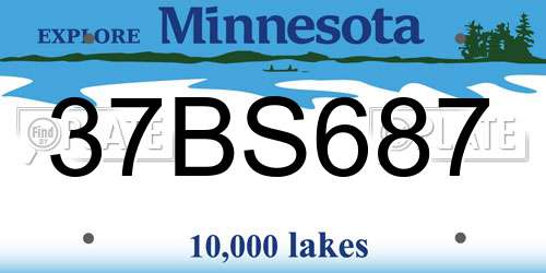 37BS687 Minnesota License Plate