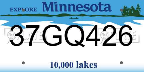 37GQ426 Minnesota License Plate