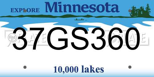 37GS360 Minnesota License Plate