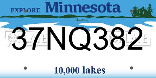 37NQ382 Minnesota License Plate