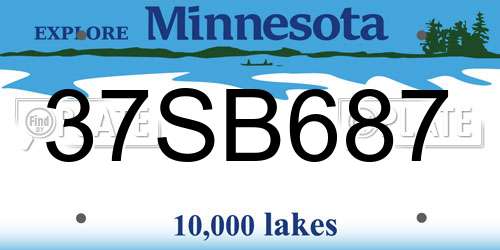 37SB687 Minnesota License Plate