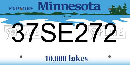 37SE272 Minnesota License Plate