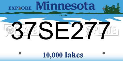 37SE277 Minnesota License Plate