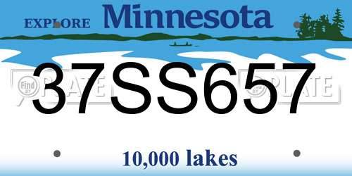 37SS657 Minnesota License Plate