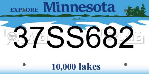 37SS682 Minnesota License Plate